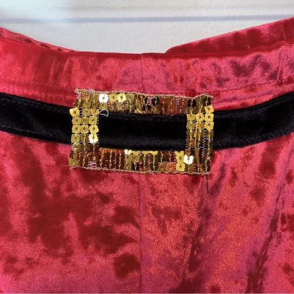 Santa Plus Size Velvet Fuzzy Striped Sequin Leggings Christmas Pullon Pants - Picture 13 of 13